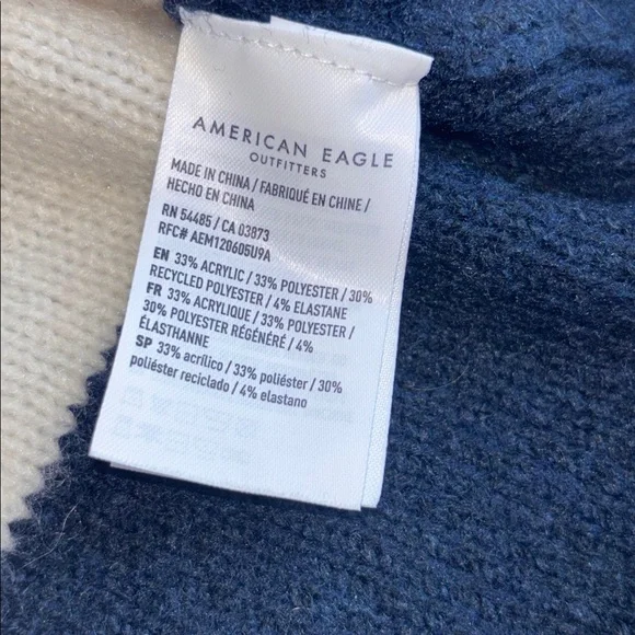 American Eagle Outfitters Navy and Cream Striped Sweater - Picture 7 of 11